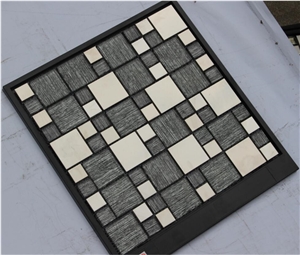 China Glass Mixed Metal Mosaic Manufacture H5301a 23x23/48x48x8mm Silk Road Metal