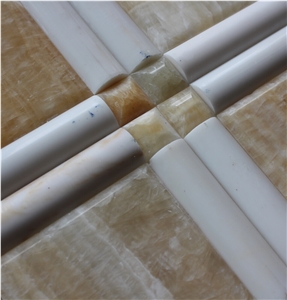 China Honey Onyx Mosaic Manufacture 100x100+ 20x100 +20x20mm Hn-09