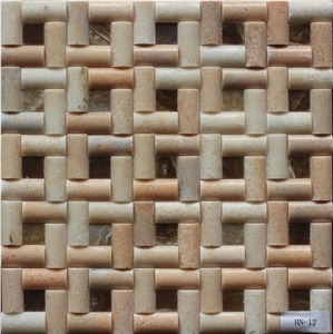 China Honey Onyx Mosaic Manufacture 20x40+20x20mm Hn-12