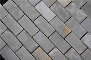 China Honey Onyx Mosaic Manufacture Stone Material Rectangle White/Yellow A047y
