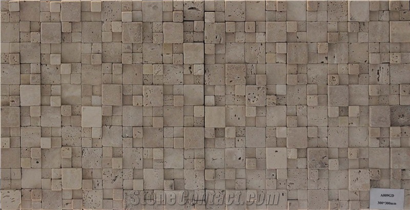 China Travertine Mosaic Manufacture A009gd, Brown Travertine Mosaic