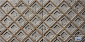 China Travertine Mosaic Manufacture Hy-14