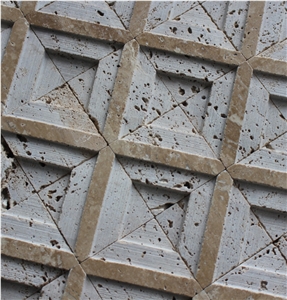 China Travertine Mosaic Manufacture Hy-14