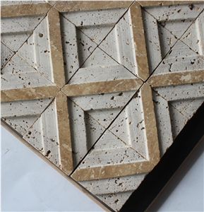 China Travertine Mosaic Manufacture Hy-14