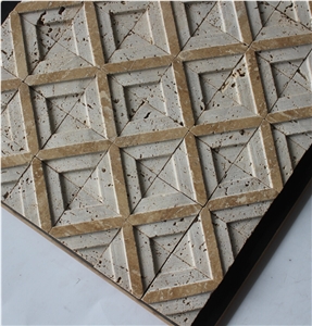 China Travertine Mosaic Manufacture Hy-14