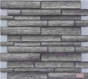 Glass Mixed Mosaic Manufacture China H5605 15x48/15x98/15x148/23x48/23x98/23x148/30x148x8mm Silk Road Metal