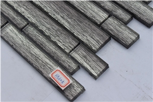 Glass Mixed Mosaic Manufacture China H5605 15x48/15x98/15x148/23x48/23x98/23x148/30x148x8mm Silk Road Metal