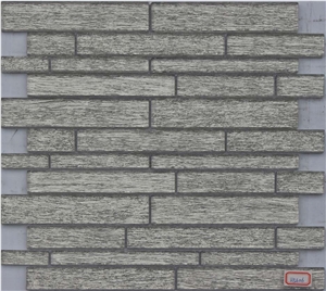 Glass Mixed Mosaic Manufacture China H5606 15x48/15x98/15x148/23x48/23x98/23x148/30x148x8mm Silk Road Metal