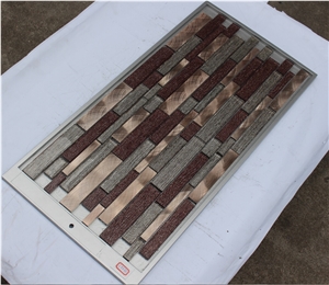 Glass Mosaic Manufacture China H5567 15x48/15x98/15x148/23x48/23x98/23x148/30x148x8mm Silk Road Metal China Glass Mosaic