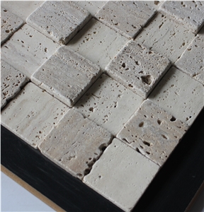 Travertine Mosaic Manufacture China A009dc-50, Grey Travertine Mosaic