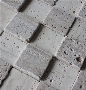 Travertine Mosaic Manufacture China A009dc-50, Grey Travertine Mosaic