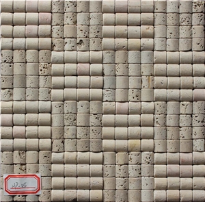 Travertine Mosaic Manufacture China Hp-365, Brown Travertine Mosaic