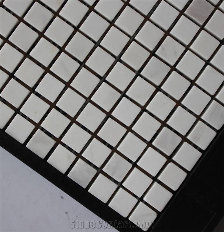 Volakas Marble Mosaic,White Marble Mosaic China Manufacture A048s-15