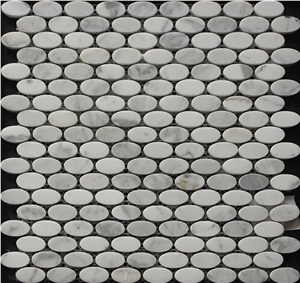 Volakas Marble Mosaic,White Marble Mosaic China Manufacture A064s