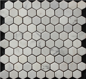 Volakas Marble Mosaic,White Marble Mosaic China Manufacture A120-6