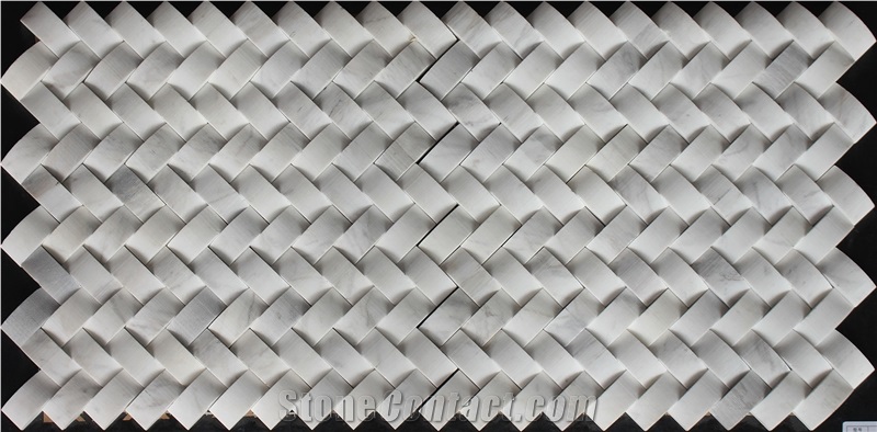 Volakas Marble Mosaic,White Marble Mosaic China Manufacture Hy-26