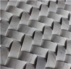 Volakas Marble Mosaic,White Marble Mosaic China Manufacture Hy-26