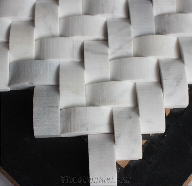 Volakas Marble Mosaic,White Marble Mosaic China Manufacture Hy-26