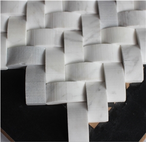 Volakas Marble Mosaic,White Marble Mosaic China Manufacture Hy-26