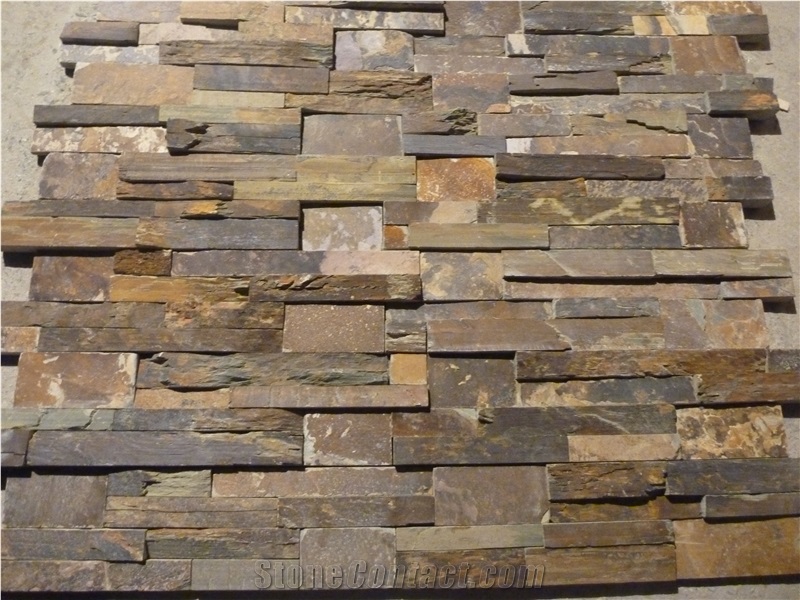 Culture Stone Panel / Wall Panel / Ledge Stone / Veneer / Stacked Stone / Rusty Slate