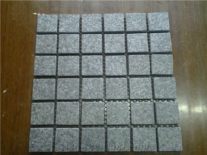 G684 Black Basalt Tumbled Paving Stone / Black Pearl Paving Stone / Cobble and Cube Stone