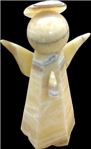 Onyx Angel Lamp, Yellow Onyx Artifacts & Handcrafts