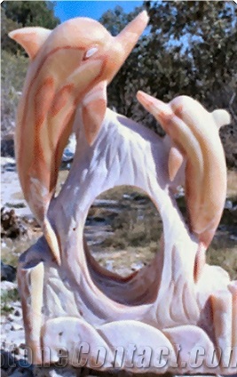 Onyx Sculpture and Fountain, Beige Onyx Sculpture & Statue
