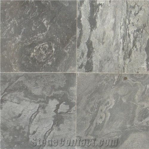 Silver Grey Slate Slabs & Tiles, India Grey Slate