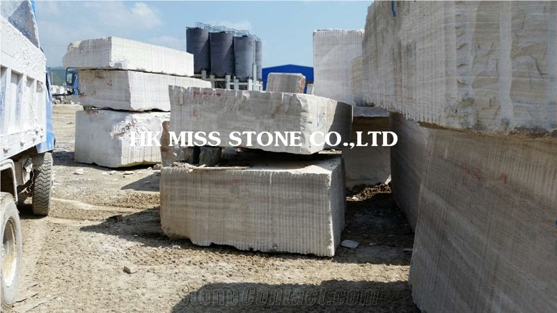 White Wooden Marble Block, China White Marble,Interior Decoration Material,Quarry Owner