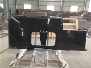 China Pearl Black Granite Kitchen Countertops