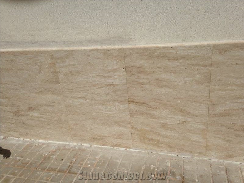 Bianco Travertine Tiles & Slabs, Beige Travertine Tiles & Slabs Spain