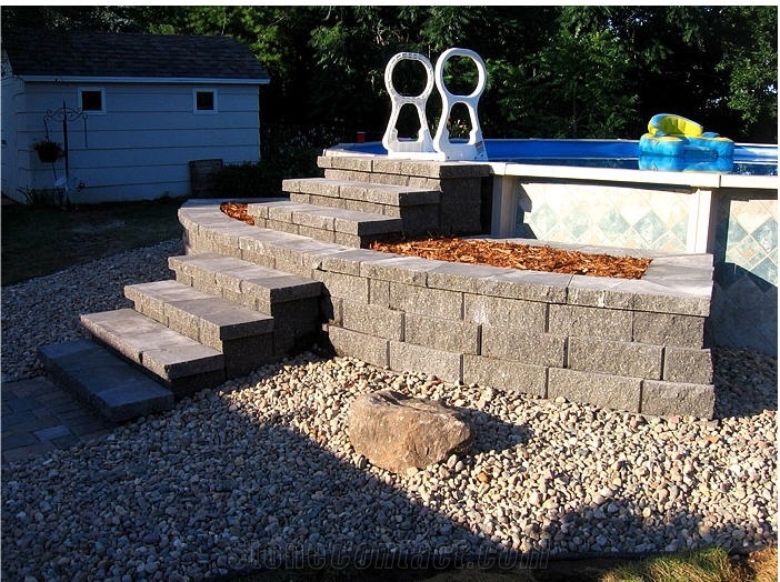 Free Standing Pool Stairs and Step Pavers