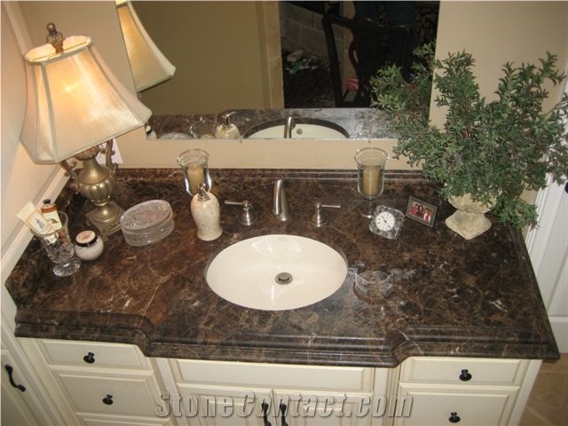 Dark Emperador Marble Vanity Top
