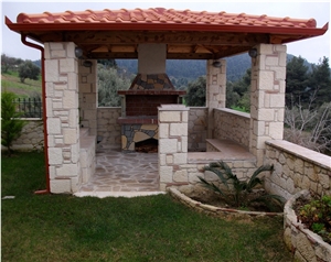 Irregular Afitos Stones Of Different Size And Shape Used For Wall Cladding