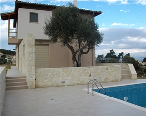 Irregular Afitos Stones Of Different Size And Shape Used For Wall Cladding