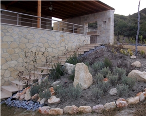 Irregular Afitos Stones Of Different Size And Shape Used For Wall Cladding