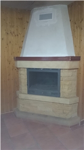 Arenisca Del Escudo Split Face Fireplace Design and Installation