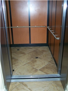 Rain Forest Brown Marble Combined with Ceramic Floor Application