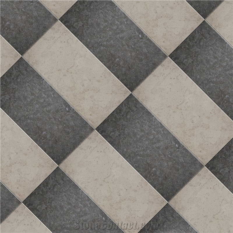 Hopton Wood Limestone with Anglesey Marble Floor Tiles