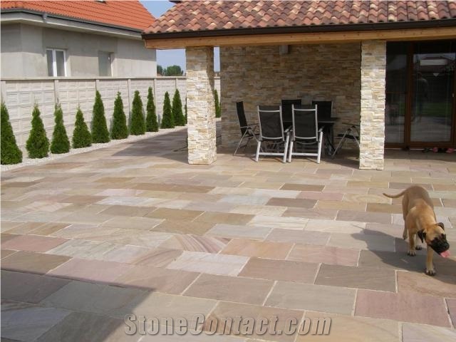 Golden Sandstone Sawn Cut Paving Tiles