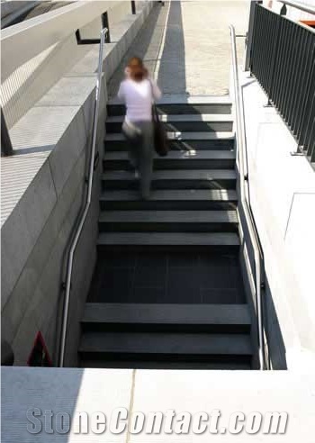 Flamed Black Granite Stairs