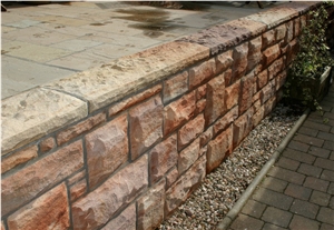 Corncockle Sandstone Rock Faced Walling and Rubble Copes