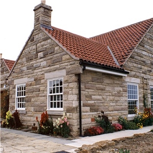 Catcastle Grey Sandstone Sawn Walling - Random