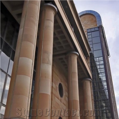 Corsehill Red Sandstone Column - Newcastle Crown Courts