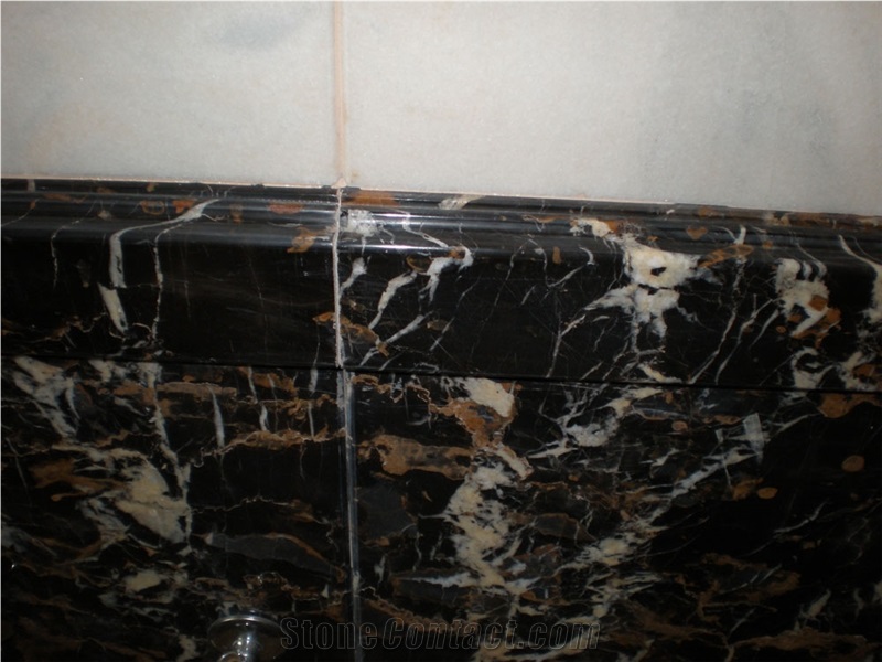 Black N Gold Marble, Michaelangelo Marble Custom Vanity Top