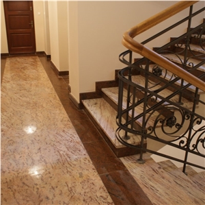 Ivory Brown Granite with Multicolor Red Granite Flooring Slabs & Tiles, India Yellow Granite