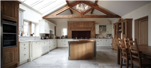 Montpellier Limestone Tumbled and Brushed Kitchen Floor Tiles
