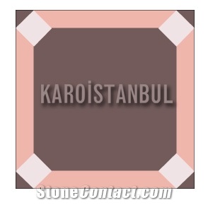 Karoistanbul Cement Tiles 20*20, Red Terrazzo and Quartz Stone Tiles Turkey
