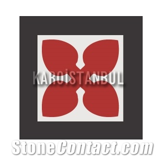 Karoistanbul Cement Tiles 20*20, Red Terrazzo and Quartz Stone Tiles Turkey