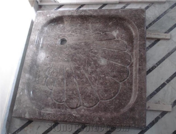 Grigio Sicilia Limestone Carved Shower Tray